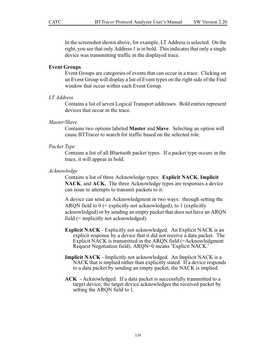 Event groups | Teledyne LeCroy BTTracer_Trainer - BTTracer Users Manual User Manual | Page 164 / 197