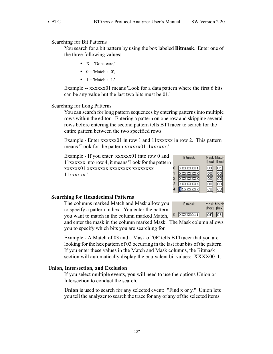 Union, intersection, and exclusion | Teledyne LeCroy BTTracer_Trainer - BTTracer Users Manual User Manual | Page 167 / 197