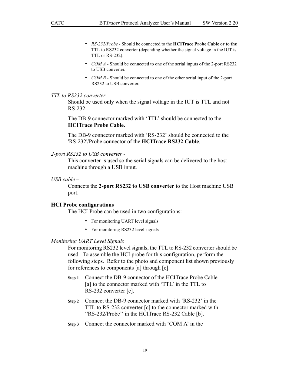 Hci probe configurations | Teledyne LeCroy BTTracer_Trainer - BTTracer Users Manual User Manual | Page 29 / 197