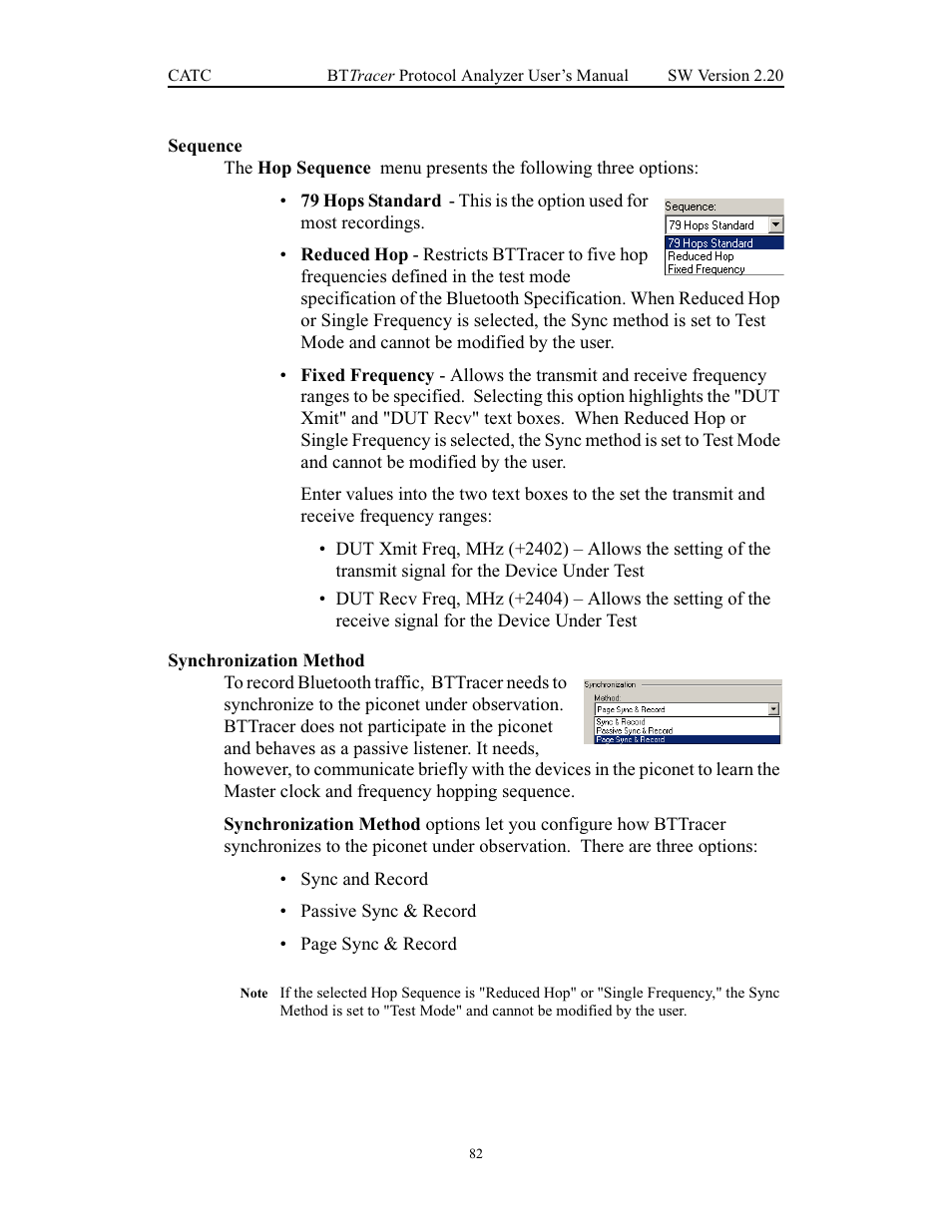 Sequence, Synchronization method, Sequence synchronization method | Teledyne LeCroy BTTracer_Trainer - BTTracer Users Manual User Manual | Page 92 / 197