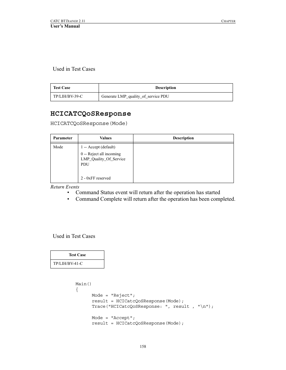 Hcicatcqosresponse | Teledyne LeCroy BTTracer_Trainer - BTTrainer Users Manual User Manual | Page 176 / 336