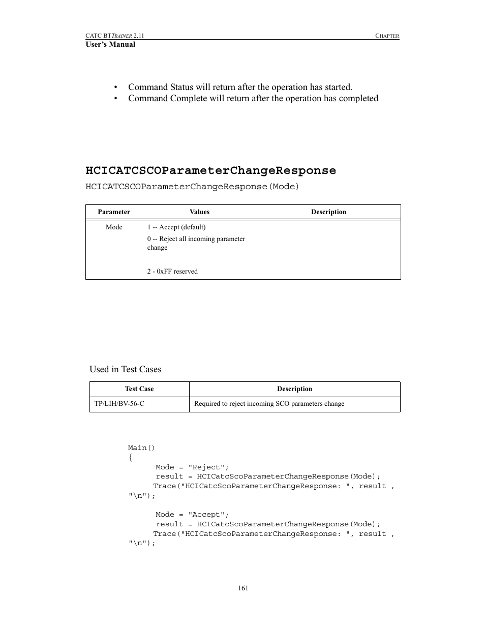 Hcicatcscoparameterchangeresponse | Teledyne LeCroy BTTracer_Trainer - BTTrainer Users Manual User Manual | Page 179 / 336