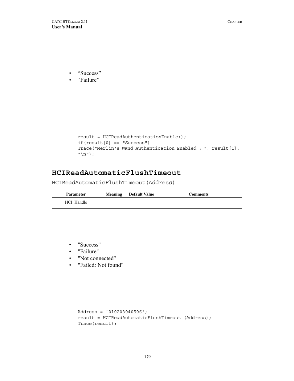 Hcireadautomaticflushtimeout | Teledyne LeCroy BTTracer_Trainer - BTTrainer Users Manual User Manual | Page 197 / 336
