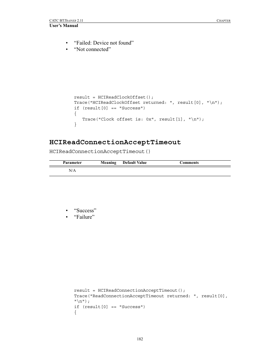 Hcireadconnectionaccepttimeout | Teledyne LeCroy BTTracer_Trainer - BTTrainer Users Manual User Manual | Page 200 / 336