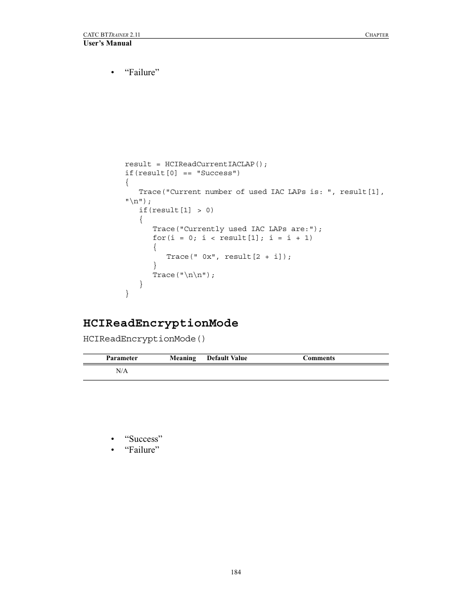 Hcireadencryptionmode | Teledyne LeCroy BTTracer_Trainer - BTTrainer Users Manual User Manual | Page 202 / 336