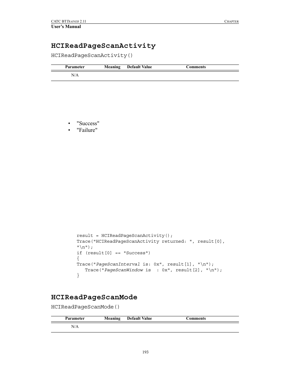Hcireadpagescanactivity, Hcireadpagescanmode | Teledyne LeCroy BTTracer_Trainer - BTTrainer Users Manual User Manual | Page 211 / 336