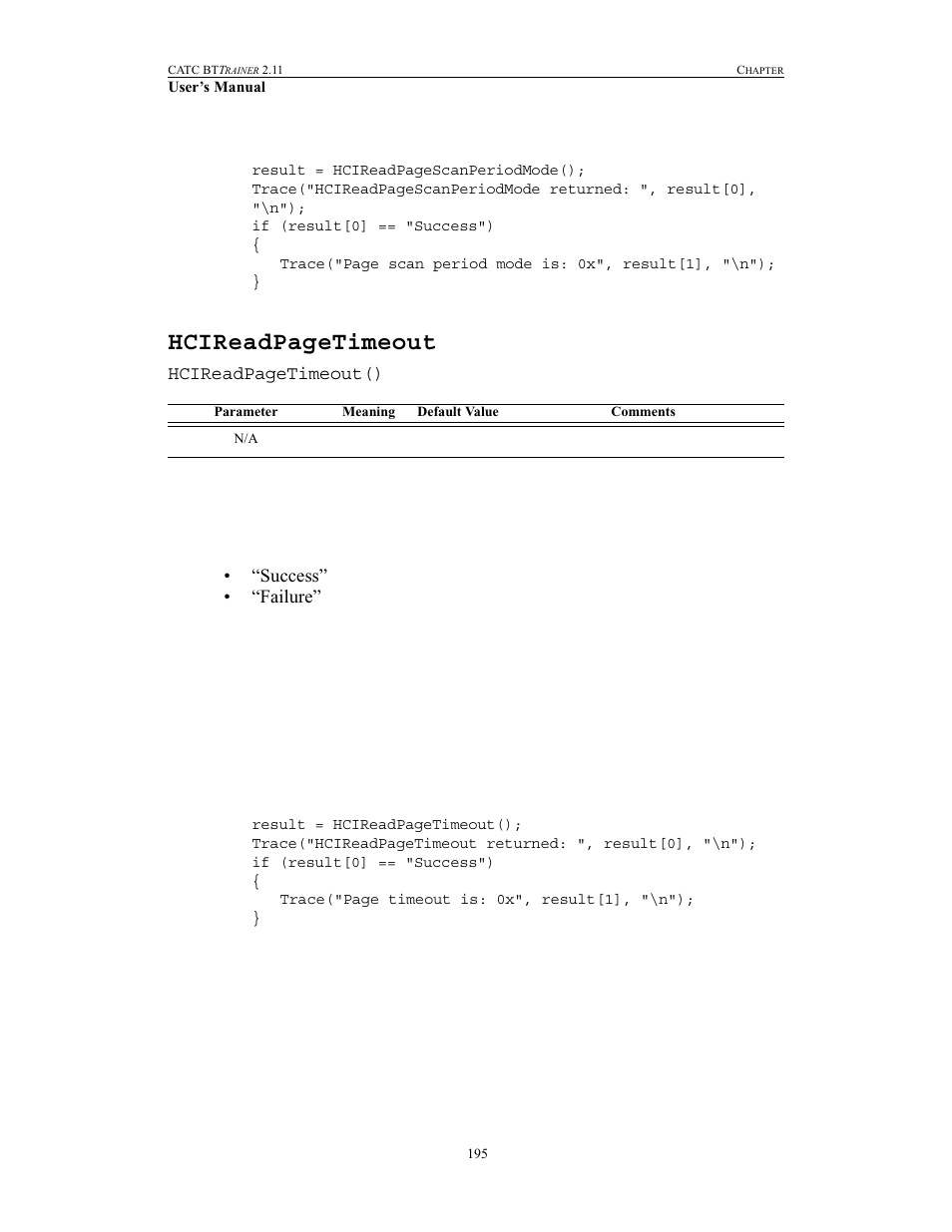 Hcireadpagetimeout | Teledyne LeCroy BTTracer_Trainer - BTTrainer Users Manual User Manual | Page 213 / 336