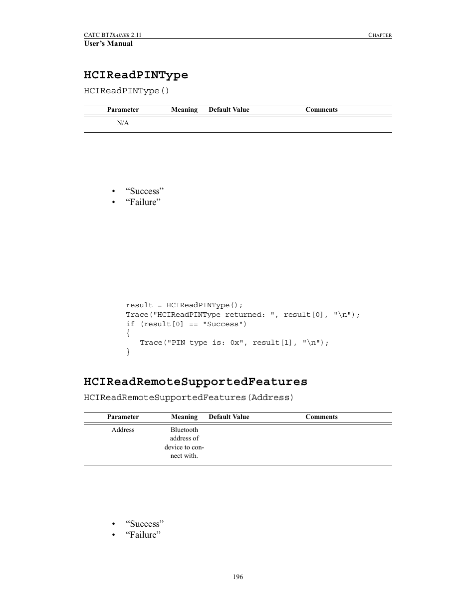 Hcireadpintype, Hcireadremotesupportedfeatures, Hcireadpintype hcireadremotesupportedfeatures | Teledyne LeCroy BTTracer_Trainer - BTTrainer Users Manual User Manual | Page 214 / 336