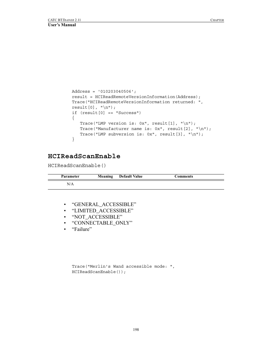 Hcireadscanenable | Teledyne LeCroy BTTracer_Trainer - BTTrainer Users Manual User Manual | Page 216 / 336