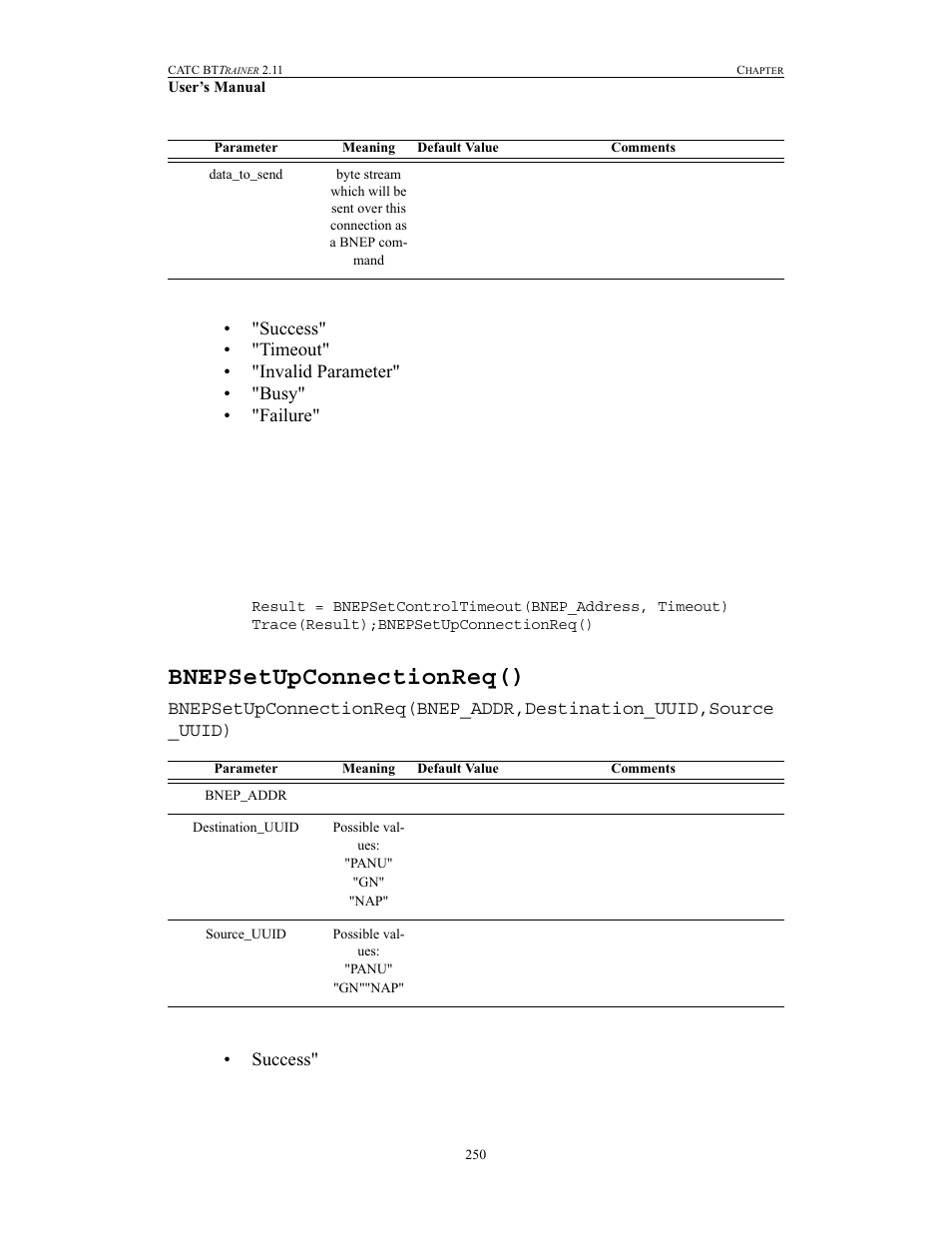 Bnepsetupconnectionreq() | Teledyne LeCroy BTTracer_Trainer - BTTrainer Users Manual User Manual | Page 268 / 336