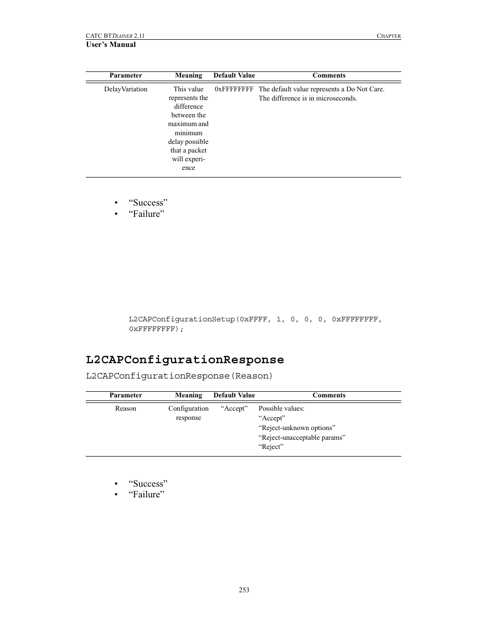 L2capconfigurationresponse | Teledyne LeCroy BTTracer_Trainer - BTTrainer Users Manual User Manual | Page 271 / 336