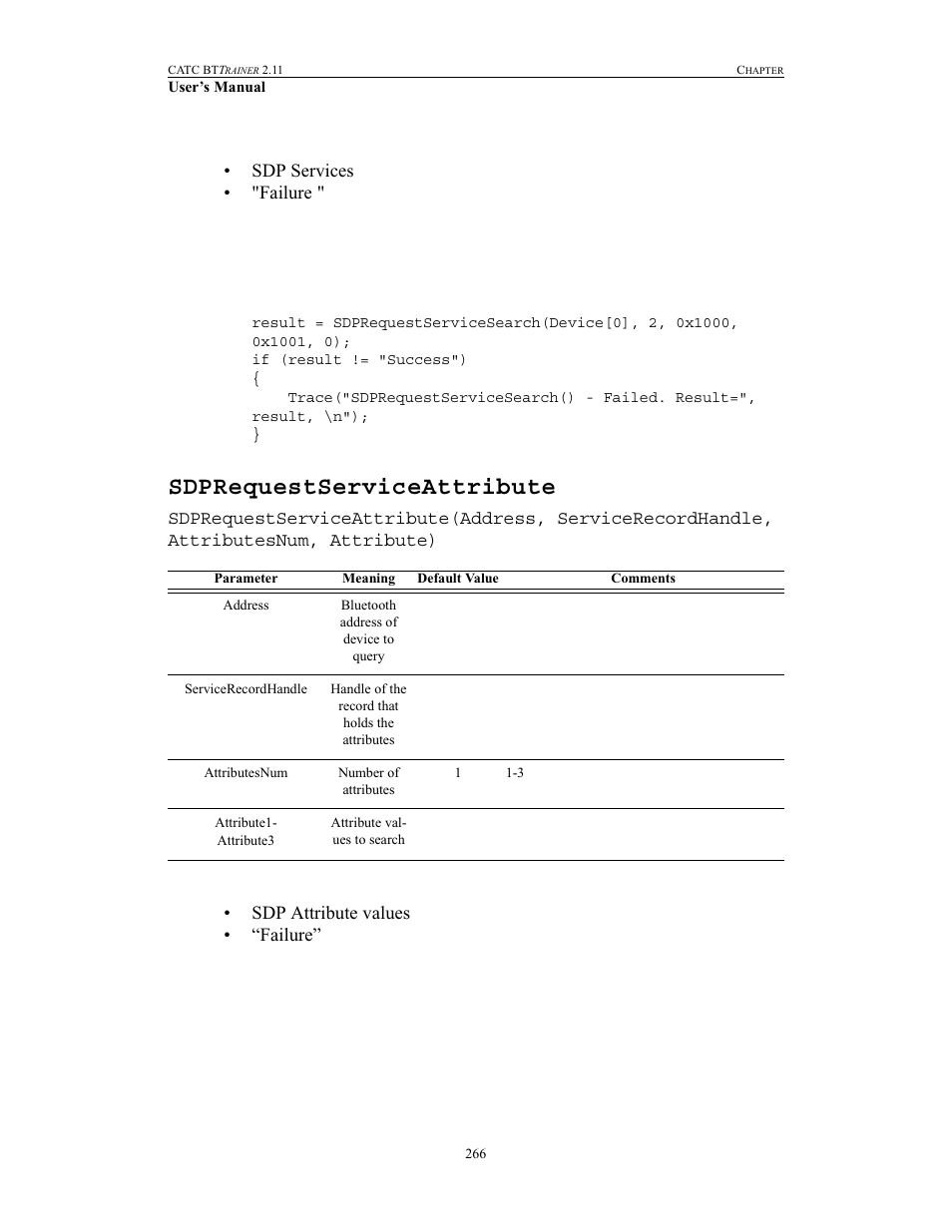 Sdprequestserviceattribute | Teledyne LeCroy BTTracer_Trainer - BTTrainer Users Manual User Manual | Page 284 / 336