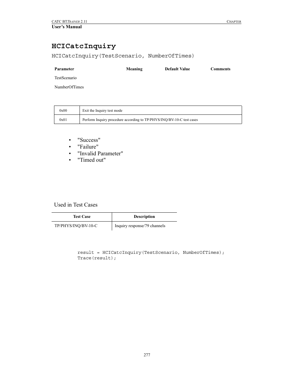 Hcicatcinquiry | Teledyne LeCroy BTTracer_Trainer - BTTrainer Users Manual User Manual | Page 295 / 336