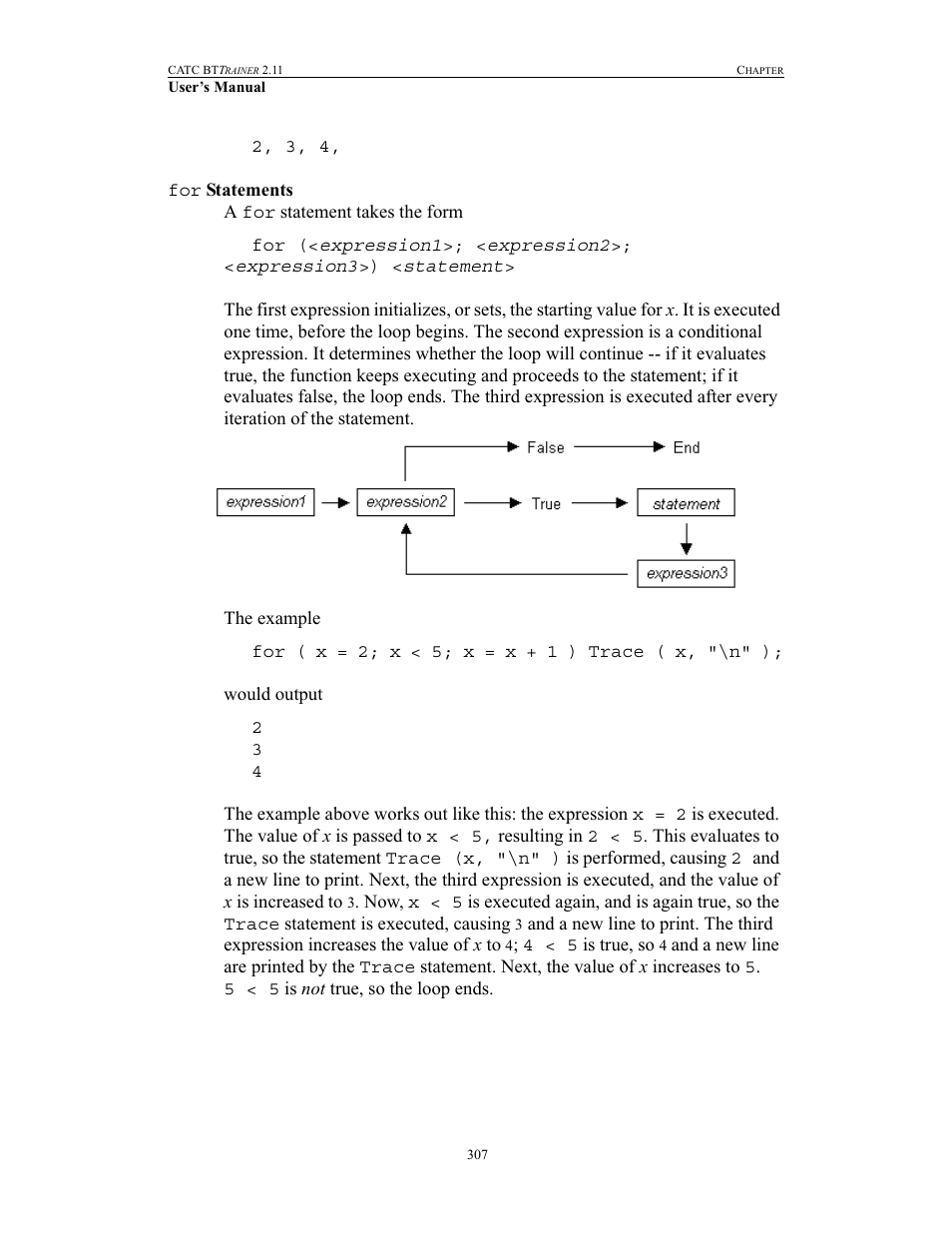 For statements | Teledyne LeCroy BTTracer_Trainer - BTTrainer Users Manual User Manual | Page 325 / 336