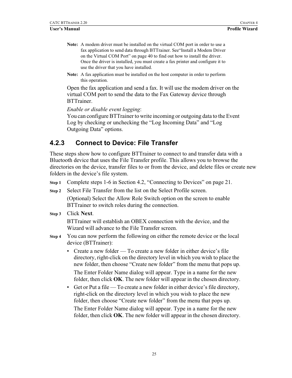 3 connect to device: file transfer, Connect to device: file transfer | Teledyne LeCroy BTTracer_Trainer - BTTrainer Users Manual User Manual | Page 43 / 336