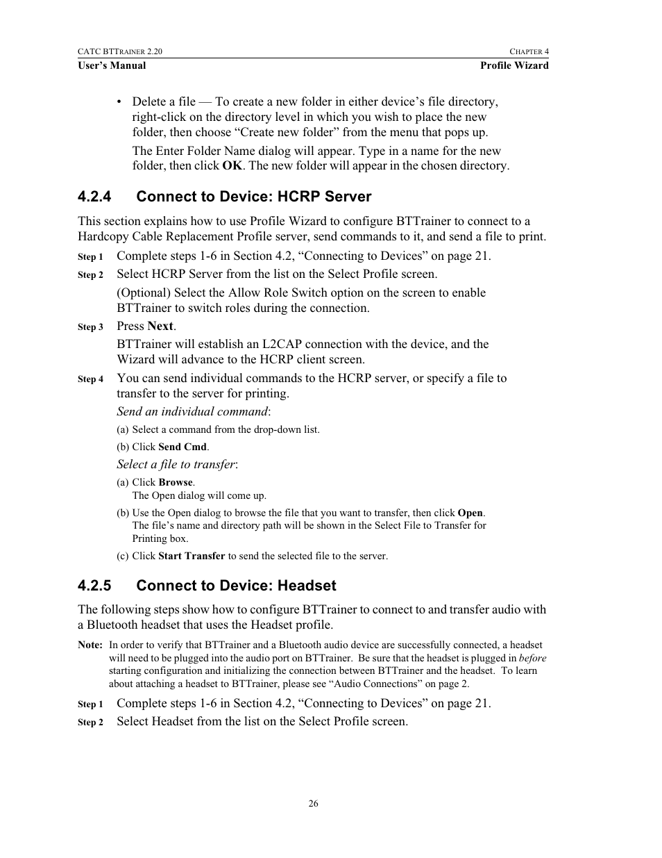 4 connect to device: hcrp server, 5 connect to device: headset | Teledyne LeCroy BTTracer_Trainer - BTTrainer Users Manual User Manual | Page 44 / 336