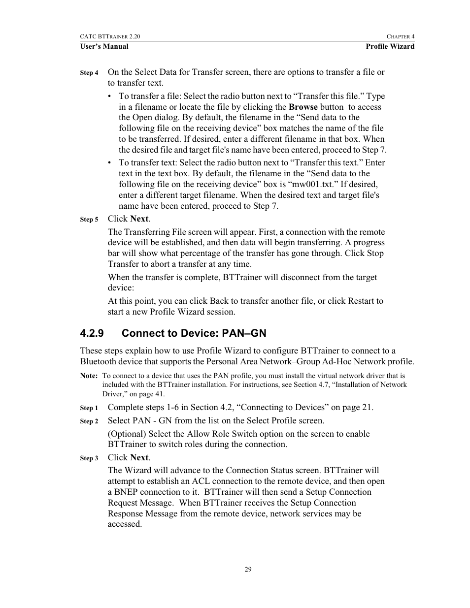 9 connect to device: pan–gn, Connect to device: pan–gn | Teledyne LeCroy BTTracer_Trainer - BTTrainer Users Manual User Manual | Page 47 / 336