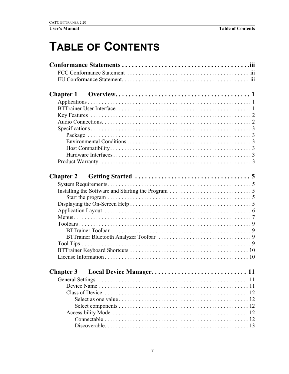 Teledyne LeCroy BTTracer_Trainer - BTTrainer Users Manual User Manual | Page 5 / 336
