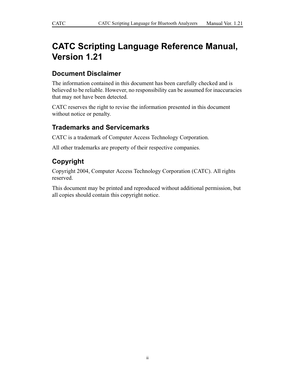Teledyne LeCroy Merlins Wand - CSL manual (CATC Scripting Language Manual) User Manual | Page 2 / 78