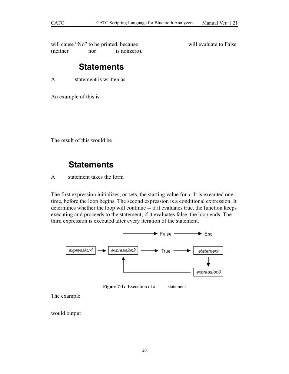 While statements, For statements, While statements for statements | Teledyne LeCroy Merlins Wand - CSL manual (CATC Scripting Language Manual) User Manual | Page 26 / 78