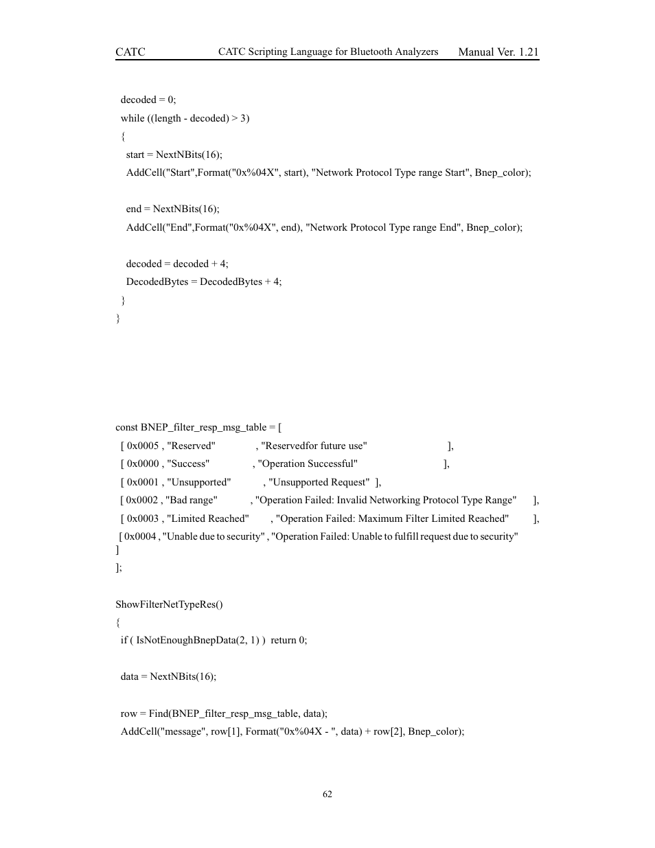 Teledyne LeCroy Merlins Wand - CSL manual (CATC Scripting Language Manual) User Manual | Page 68 / 78