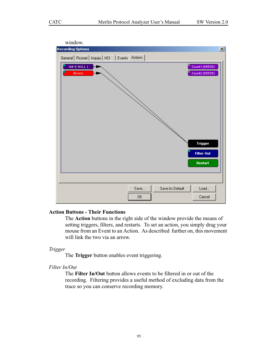 Action buttons - their functions | Teledyne LeCroy Merlin - Users Manual User Manual | Page 103 / 180