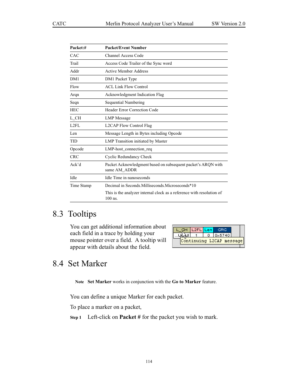 3 tooltips, 4 set marker, Tooltips set marker | Teledyne LeCroy Merlin - Users Manual User Manual | Page 122 / 180