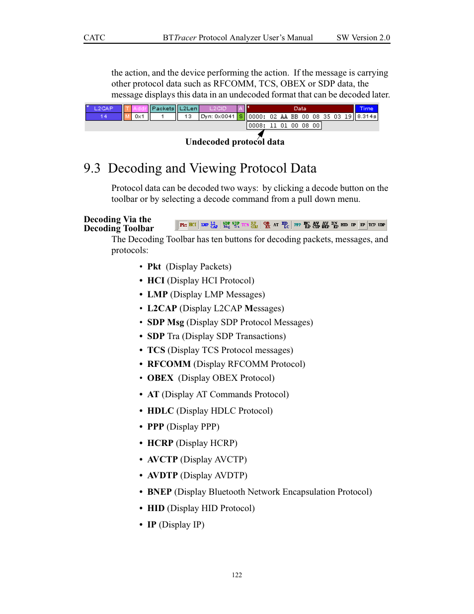 3 decoding and viewing protocol data, Decoding via the decoding toolbar, Decoding and viewing protocol data | Teledyne LeCroy Merlin - Users Manual User Manual | Page 130 / 180