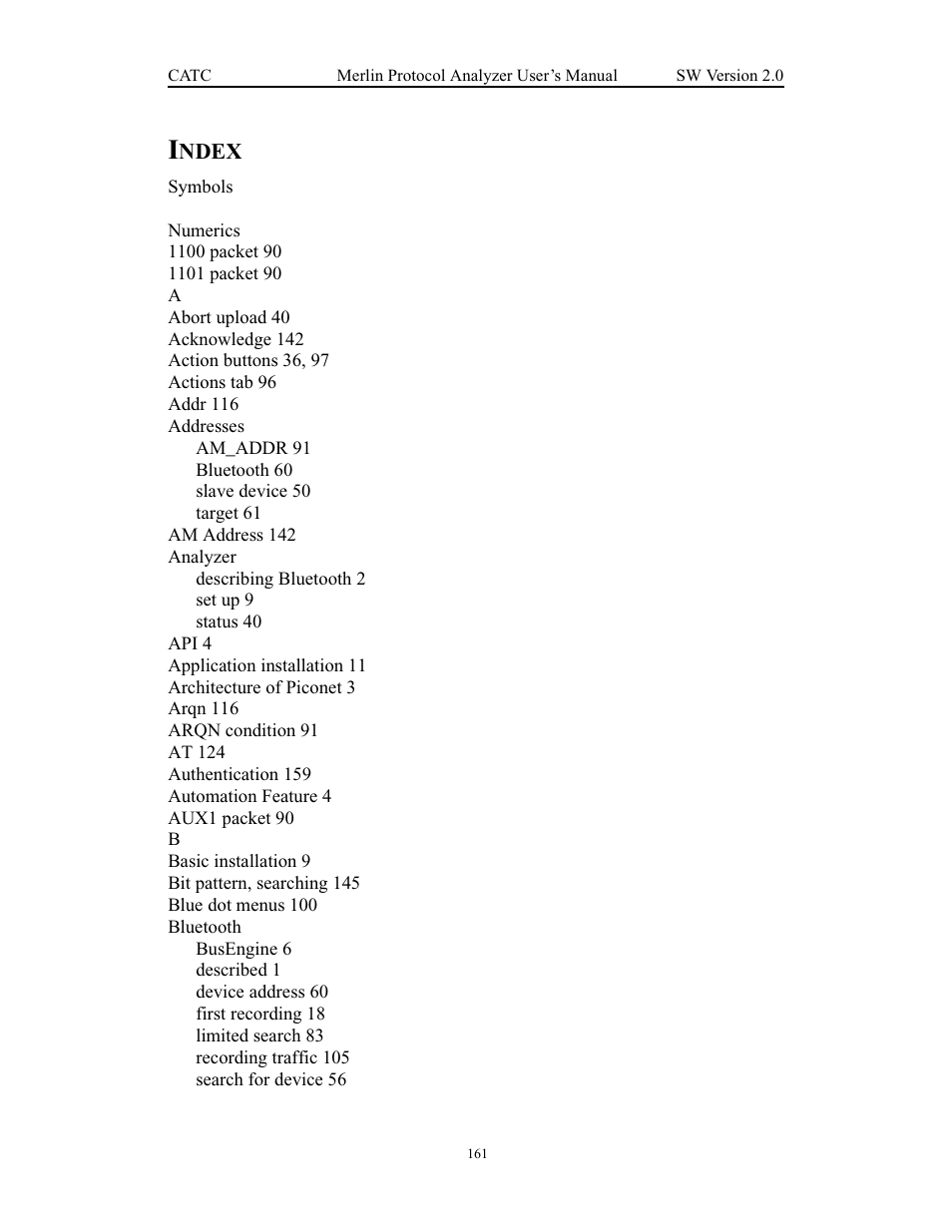 Index, Ndex | Teledyne LeCroy Merlin - Users Manual User Manual | Page 169 / 180