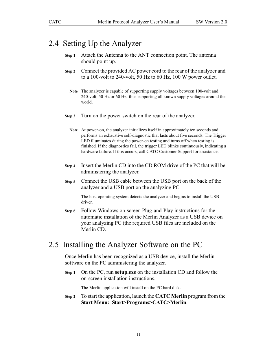 4 setting up the analyzer, 5 installing the analyzer software on the pc | Teledyne LeCroy Merlin - Users Manual User Manual | Page 19 / 180