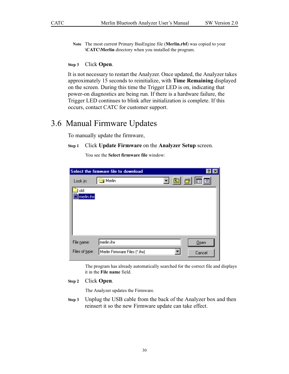 6 manual firmware updates, Manual firmware updates | Teledyne LeCroy Merlin - Users Manual User Manual | Page 38 / 180