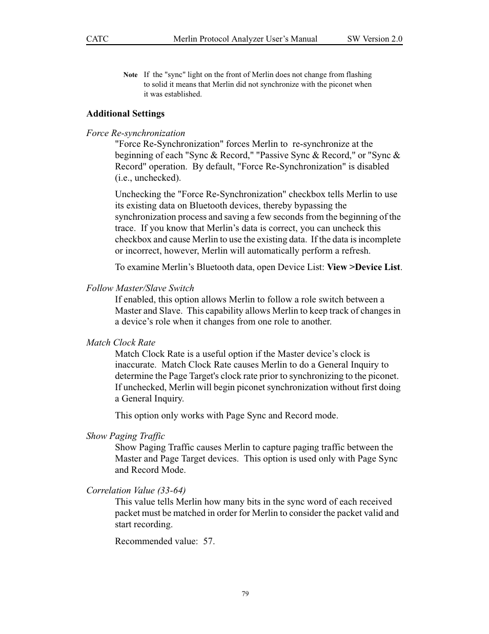 Additional settings | Teledyne LeCroy Merlin - Users Manual User Manual | Page 87 / 180