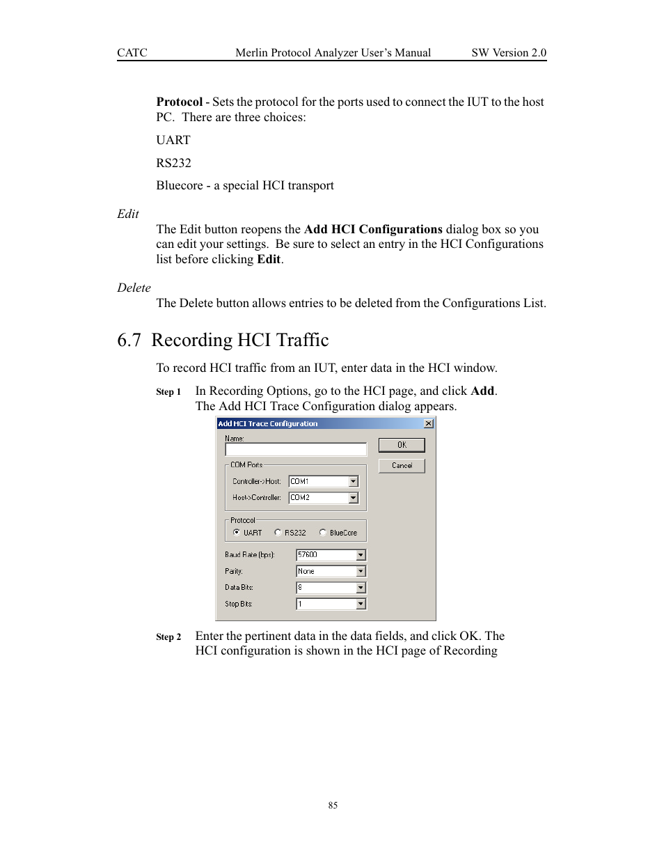 7 recording hci traffic, Recording hci traffic | Teledyne LeCroy Merlin - Users Manual User Manual | Page 93 / 180