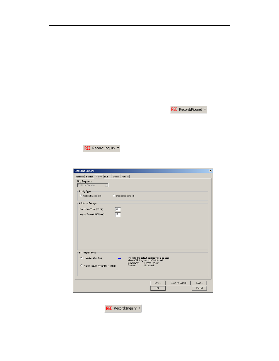 6 your first bluetooth recording, Inquiry recording, Your first bluetooth recording | Teledyne LeCroy Merlin II - Users Manual User Manual | Page 23 / 204