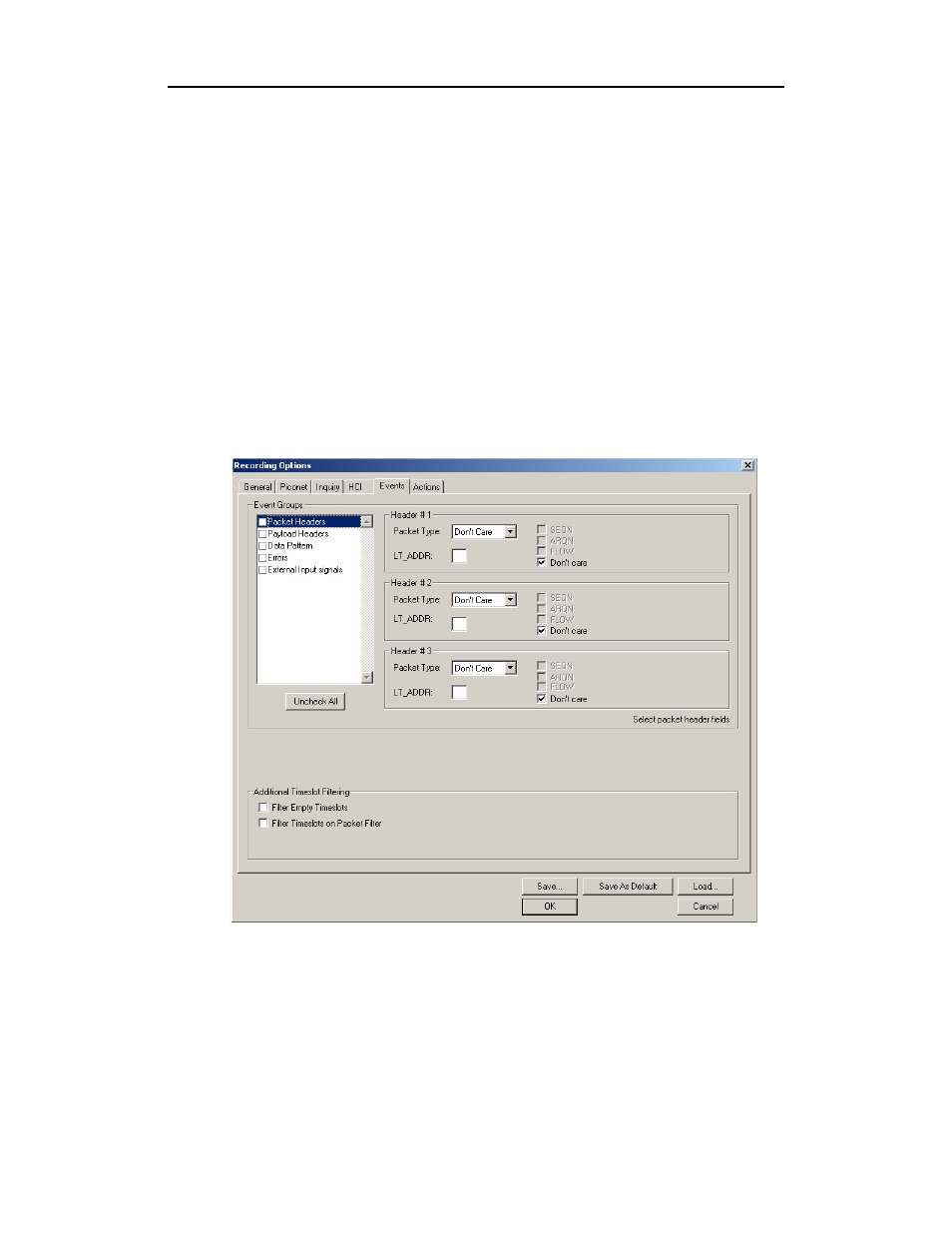 7 recording options - events, Recording options - events | Teledyne LeCroy Merlin II - Users Manual User Manual | Page 92 / 204