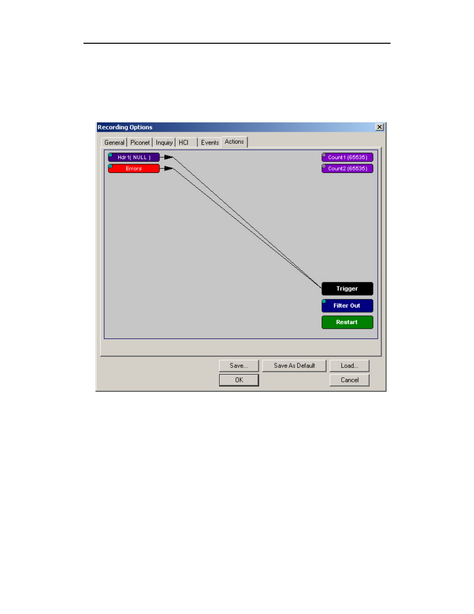 8 recording options - actions, Action buttons - their functions, Recording options - actions | Teledyne LeCroy Merlin II - Users Manual User Manual | Page 99 / 204