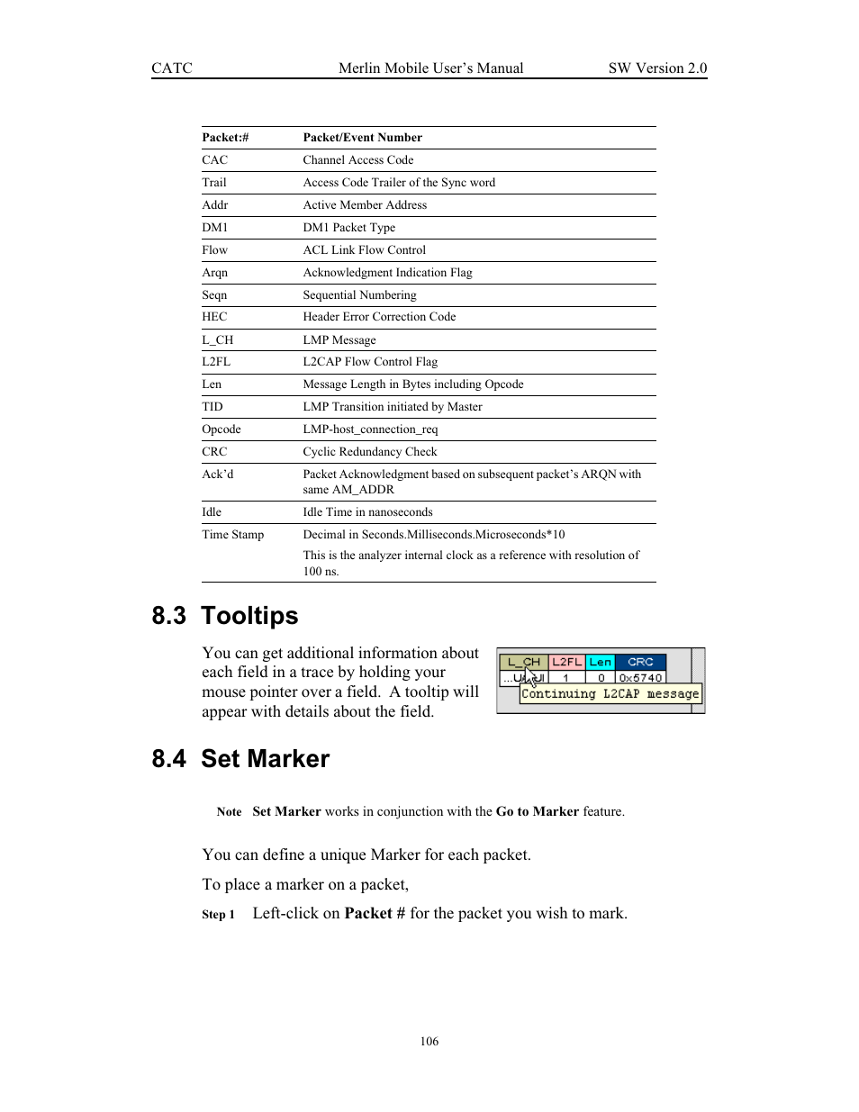 3 tooltips, 4 set marker, Tooltips set marker | Teledyne LeCroy Merlin Mobile - Users Manual User Manual | Page 114 / 172