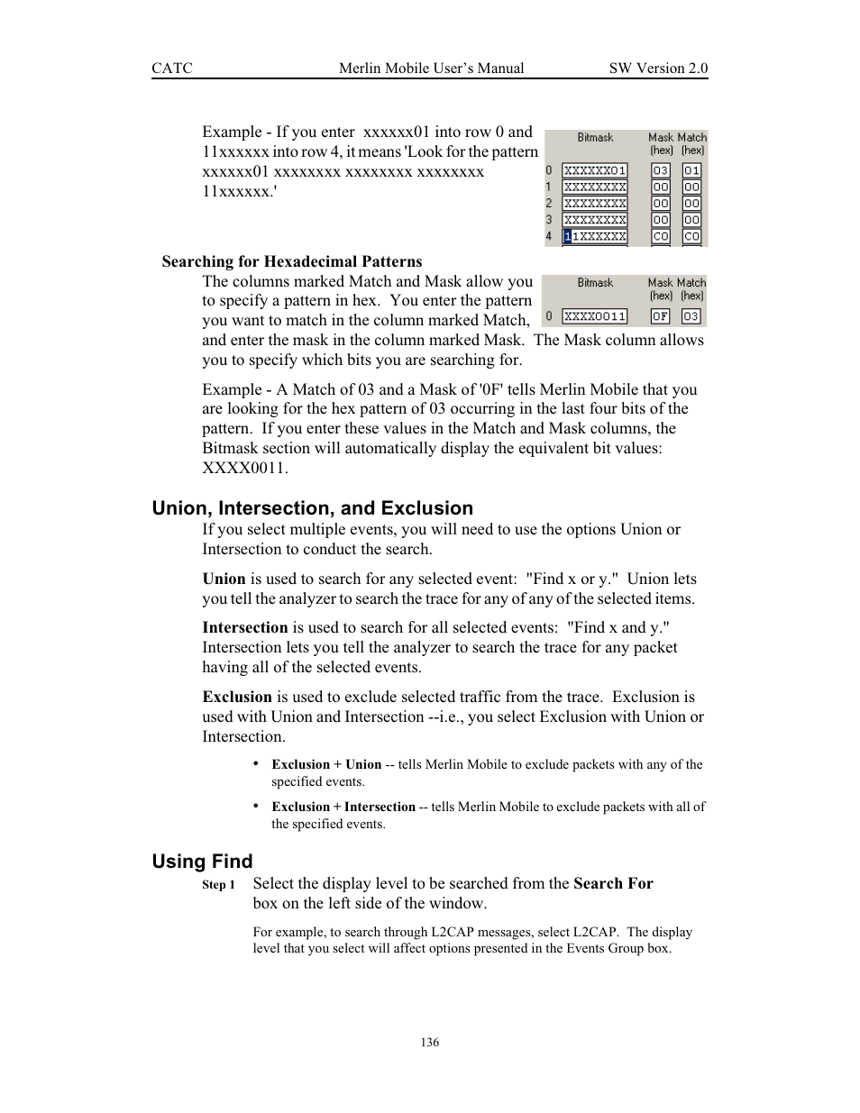 Union, intersection, and exclusion, Using find, Union, intersection, and exclusion using find | Teledyne LeCroy Merlin Mobile - Users Manual User Manual | Page 144 / 172