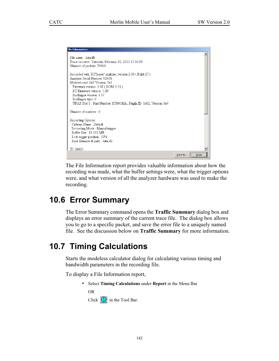 6 error summary, 7 timing calculations, Error summary timing calculations | Teledyne LeCroy Merlin Mobile - Users Manual User Manual | Page 150 / 172