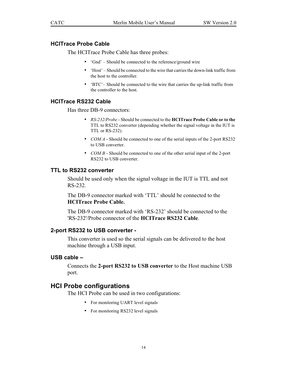 Hci probe configurations | Teledyne LeCroy Merlin Mobile - Users Manual User Manual | Page 22 / 172