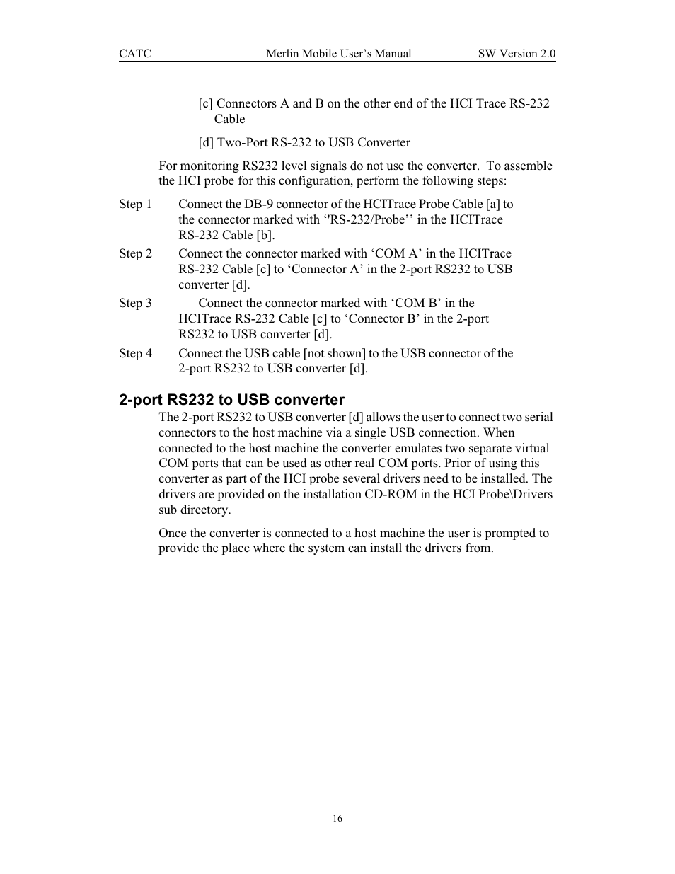 Port rs232 to usb converter | Teledyne LeCroy Merlin Mobile - Users Manual User Manual | Page 24 / 172