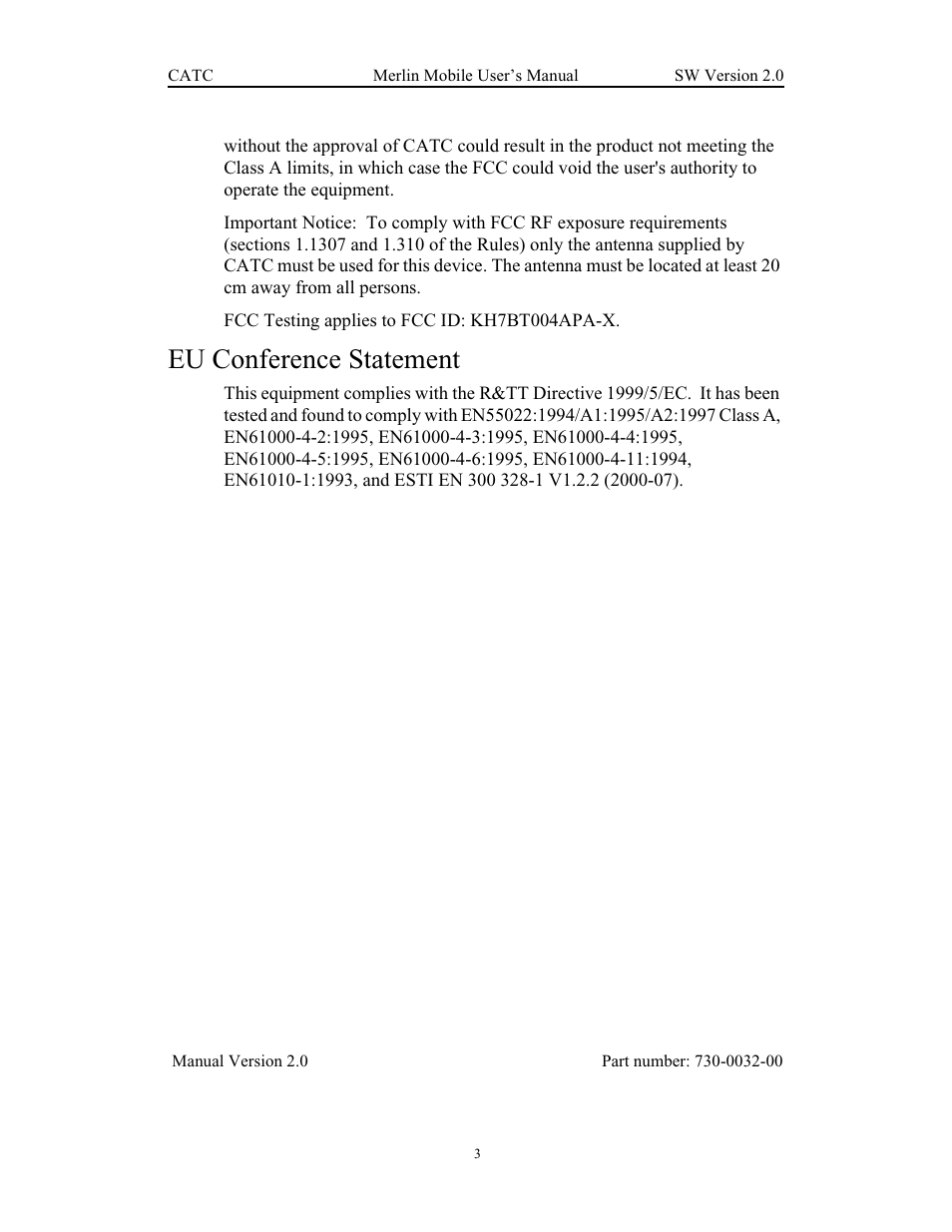 Eu conference statement | Teledyne LeCroy Merlin Mobile - Users Manual User Manual | Page 3 / 172