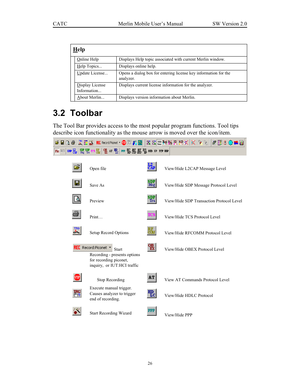 2 toolbar, Toolbar | Teledyne LeCroy Merlin Mobile - Users Manual User Manual | Page 34 / 172