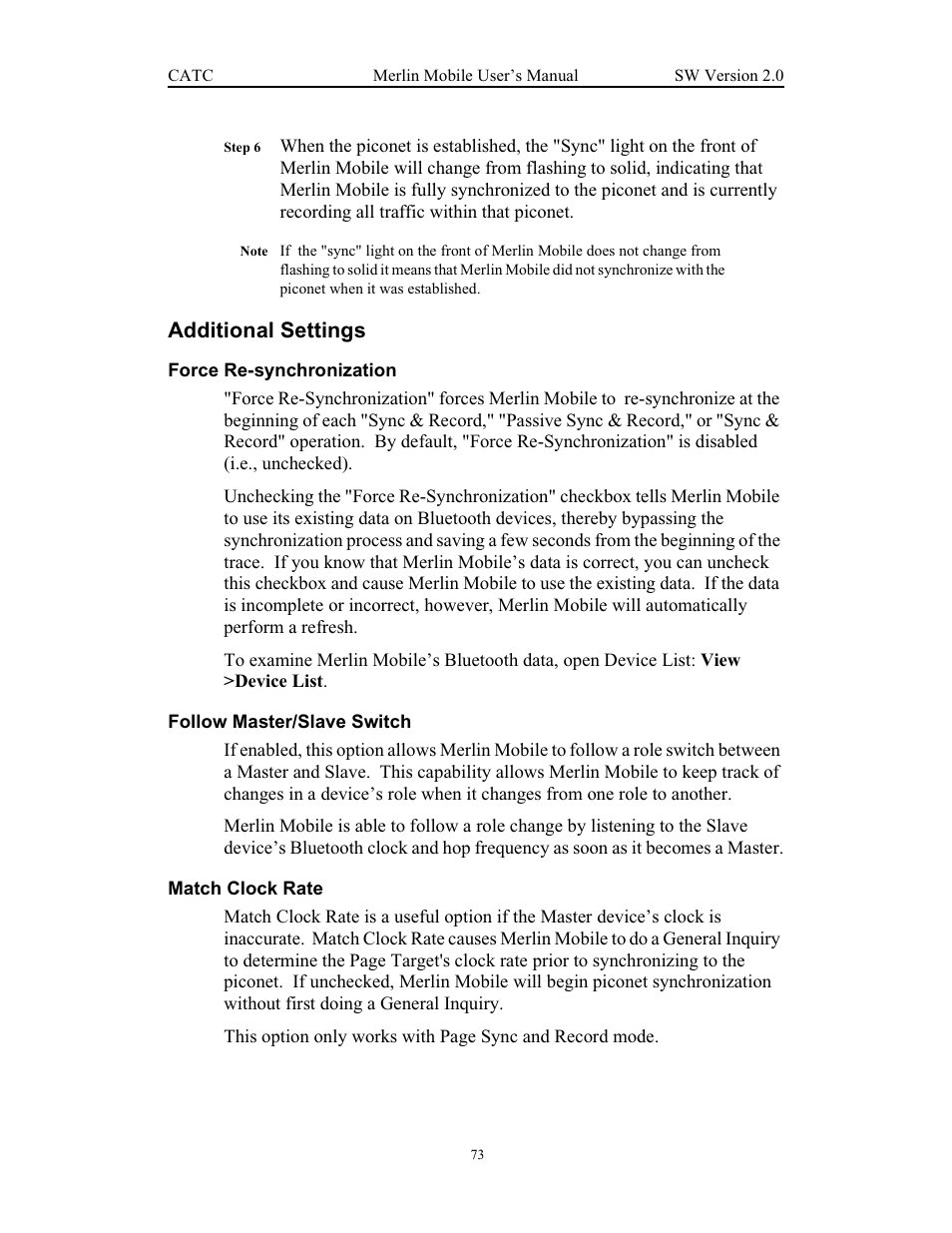 Additional settings | Teledyne LeCroy Merlin Mobile - Users Manual User Manual | Page 81 / 172