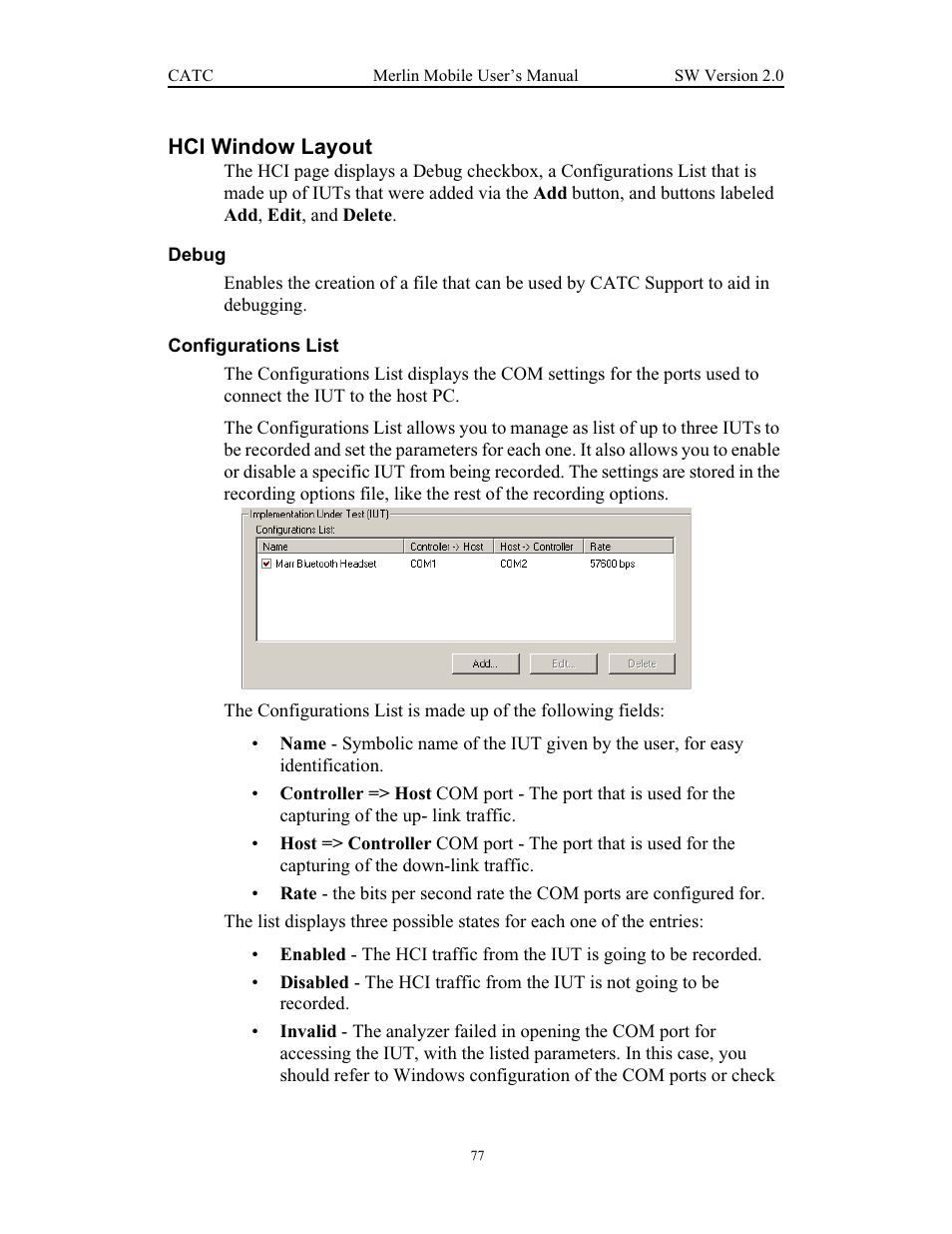 Hci window layout | Teledyne LeCroy Merlin Mobile - Users Manual User Manual | Page 85 / 172