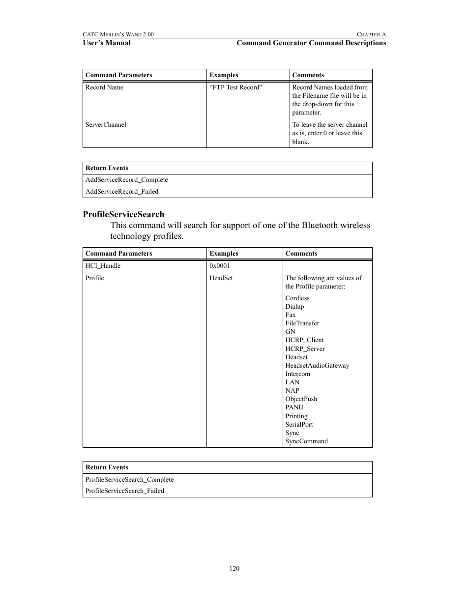 Profileservicesearch | Teledyne LeCroy Merlins Wand - Users Manual User Manual | Page 136 / 298