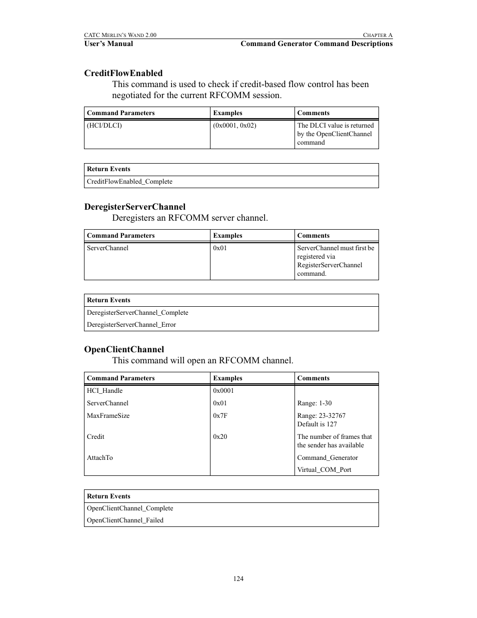 Creditflowenabled, Deregisterserverchannel, Openclientchannel | Teledyne LeCroy Merlins Wand - Users Manual User Manual | Page 140 / 298