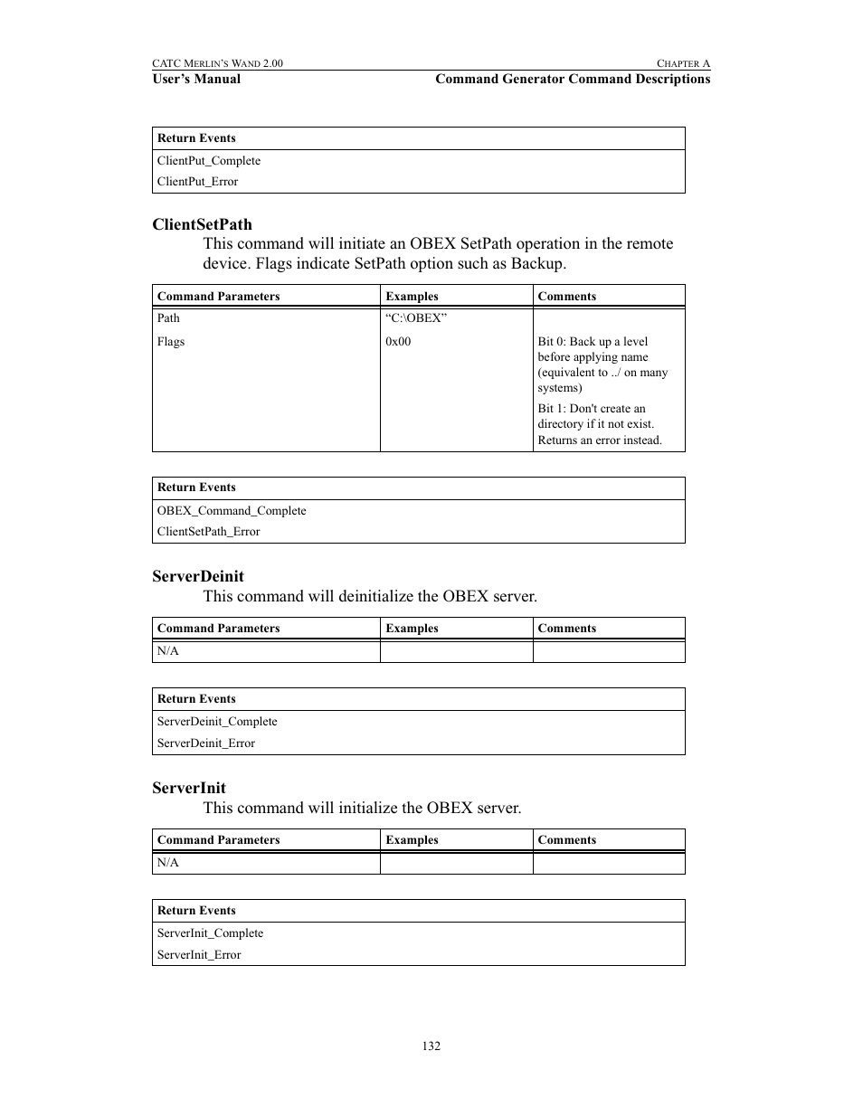 Clientsetpath, Serverdeinit, Serverinit | Clientsetpath serverdeinit serverinit | Teledyne LeCroy Merlins Wand - Users Manual User Manual | Page 148 / 298