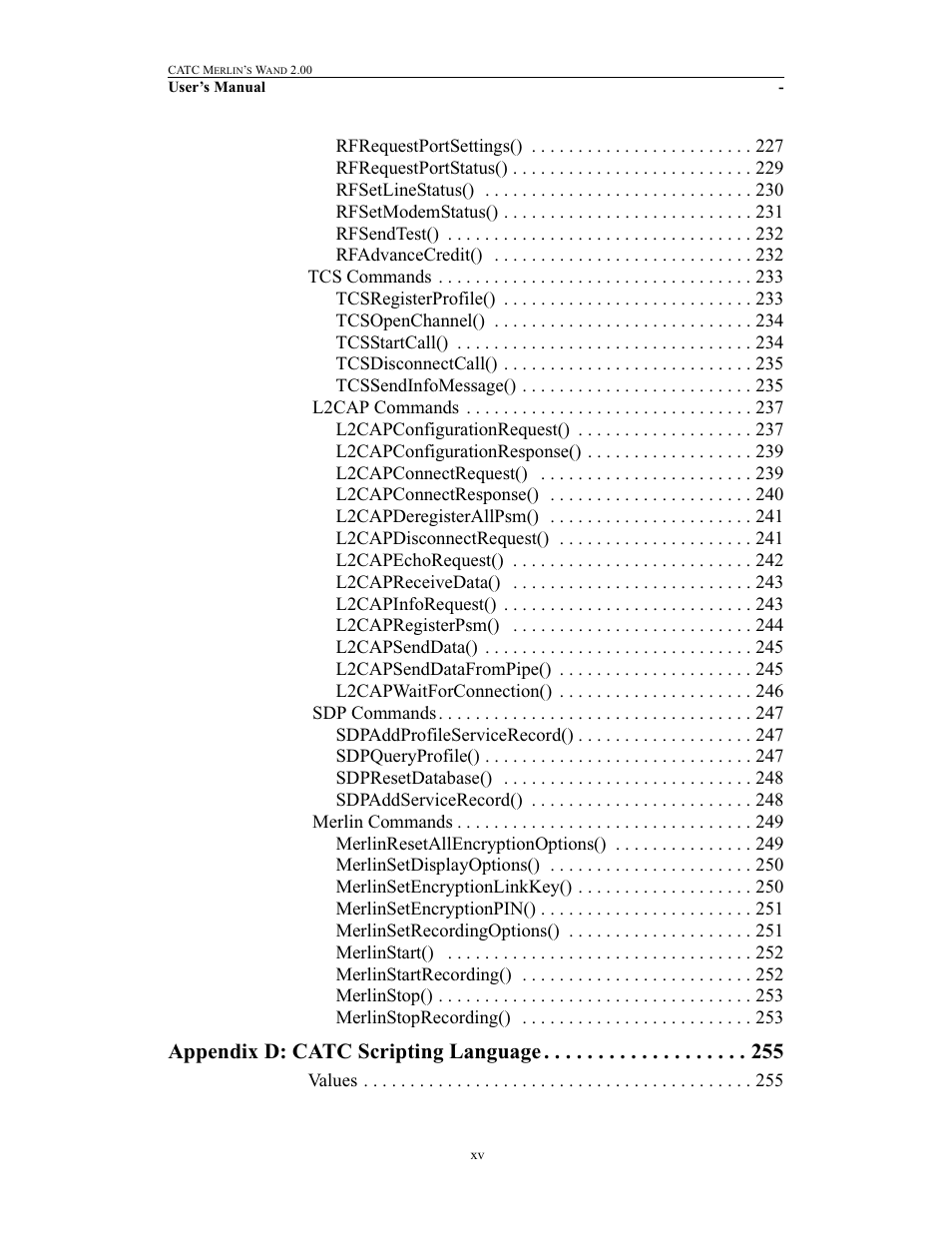 Appendix d: catc scripting language | Teledyne LeCroy Merlins Wand - Users Manual User Manual | Page 15 / 298