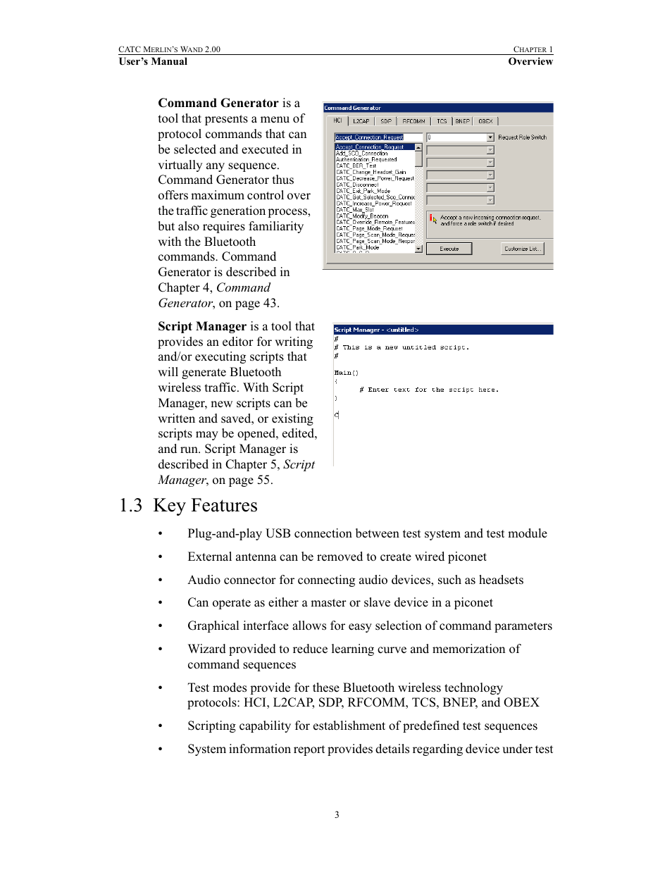 3 key features, Key features | Teledyne LeCroy Merlins Wand - Users Manual User Manual | Page 19 / 298